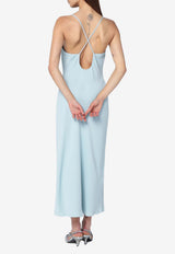 Calvin Klein Slip Crepe Midi Dress Light Blue LV044B053GPL/Q_CALVK-4A3