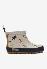 LIEWOOD Girls Tekla Sea Creature Rain Boots Beige LW17782PVC/Q_LIEW-1032