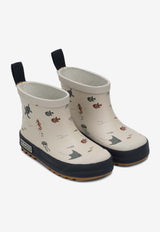 LIEWOOD Girls Tekla Sea Creature Rain Boots Beige LW17782PVC/Q_LIEW-1032