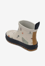LIEWOOD Girls Tekla Sea Creature Rain Boots Beige LW17782PVC/Q_LIEW-1032