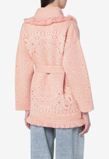 Alanui Paisley Fringed Cardigan Pink LWHB064R26KNI029/S_ALANU-3C84
