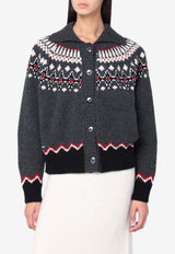 Alanui Fair Isle Patterned Cardigan Gray LWHQ01DE25KNI001/R_ALANU-0610