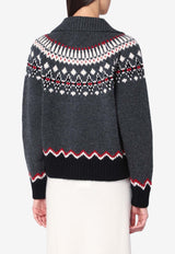 Alanui Fair Isle Patterned Cardigan Gray LWHQ01DE25KNI001/R_ALANU-0610