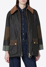 Barbour Allerston Colorblocked Waxed Jacket Green LWX1396LWX/R_BARBO-OL99