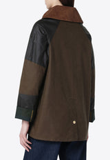 Barbour Allerston Colorblocked Waxed Jacket Green LWX1396LWX/R_BARBO-OL99