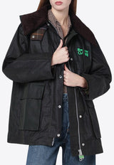 Barbour X GANNI Waxed Duffle Jacket Green LWX1528LWX/S_BARBO-TN11