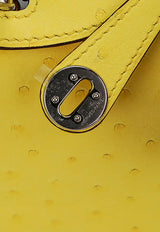 Mini Lindy 20 in Jaune Citron Ostrich Boreal with Gold Hardware