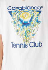 Casablanca Tennis Club Icon Printed T‑shirt White M-SP26-JTS-001-01_WHITE