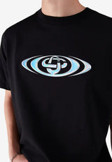 Casablanca Warped Logo Print T‑shirt Black M-SP26-JTS-001-04_BLACK