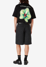 Casablanca Glitch Orchid Oversized T‑shirt Black M-SP26-JTS-044-06_BLACK