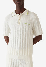 Casablanca Tennis Boucle Polo T-shirt White M-SP26-KW-1214-01_WHITE