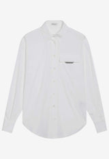 Brunello Cucinelli Monili Embroidered Buttoned Shirt White M0091MY516CO/R_CUCIN-C159