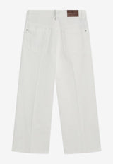 Brunello Cucinelli Logo Patch Square Pants White M0H81P4008CO/R_CUCIN-C600