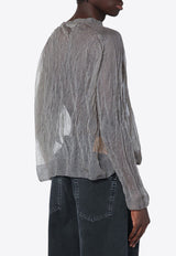 Our Legacy Sheer Sweater in Silk-Blend Gray M2253TACO/Q_OLEGA-AS