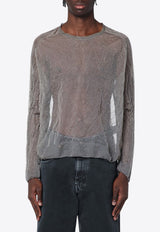 Our Legacy Sheer Sweater in Silk-Blend Gray M2253TACO/Q_OLEGA-AS