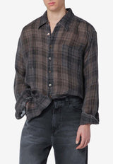 Our Legacy Linen Check Long-Sleeved Shirt Multicolor M2262APLI/S_OLEGA-PC