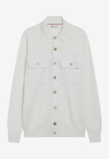 Brunello Cucinelli Cashmere Buttoned Cardigan White M22703806WS/R_CUCIN-CO312
