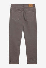 Vintage-Effect Straight-Leg Jeans