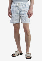 Eleventy Paisley Print Swim Shorts White