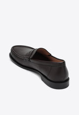 Loewe Campo Leather Penny Loafers Bordeaux M816290X46DE/Q_LOEW-3468