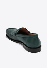 Loewe Campo Grained Leather Loafers Green M816290X46DE/Q_LOEW-6580