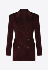 Brunello Cucinelli Velvet Double-Breasted Jacket Burgundy MA1807540CO/R_CUCIN-C4243