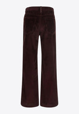 Brunello Cucinelli Wide-Leg Ribbed Velvet Pants Burgundy MA180P9075CO/R_CUCIN-C4243