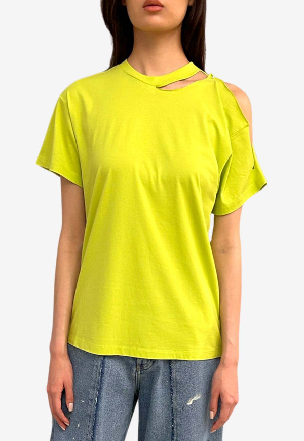 MM6 Maison Margiela Cut-Out Short-Sleeved T-shirt Green