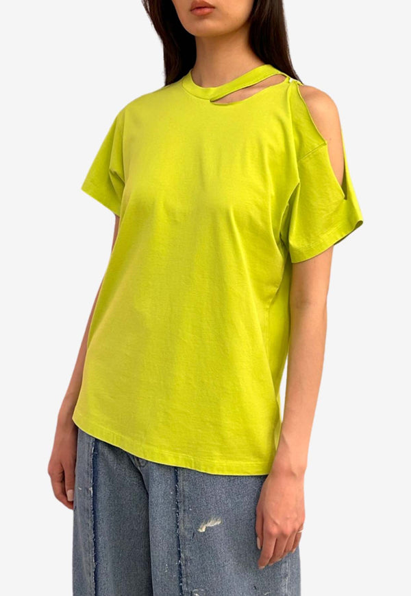 MM6 Maison Margiela Cut-Out Short-Sleeved T-shirt Green