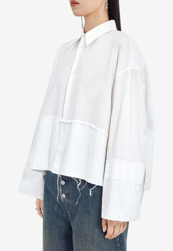 MM6 Maison Margiela Long-Sleeved Striped Shirt White