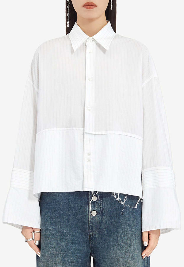 MM6 Maison Margiela Long-Sleeved Striped Shirt White