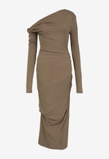 Paris Georgia Elemental Manahou One-Shoulder Midi Dress Beige MAND002-CHS_BEIGE