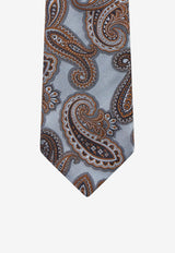 Etro Paisley Jacquard Silk Tie Gray MASA0001-AQ224 S9830