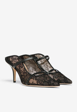 Malone Souliers Maureen 70 Lace Mules MAUREEN 70-433 BLACK/BLACK