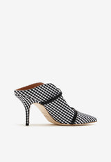 Malone Souliers Maureen 70 Gingham Mules MAUREEN 70-439 BLACK/BLACK