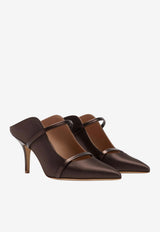 Malone Souliers Maureen 70 Satin Mules Brown MAUREEN 70-482 TOBACCO/TOBACCO