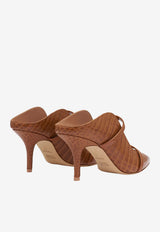 Malone Souliers Maureen 70 Croc-Embossed Leather Mules Caramel MAUREEN 70-509 CARAMEL/CARAMEL