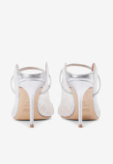 Malone Souliers Maureen 85 Mesh Mules MAUREEN 85-263 SILVER/SILVER