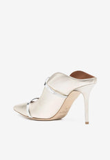 Malone Souliers Maureen 85 Metallic Leather Mules MAUREEN 85-28 PLATINO/SILVER