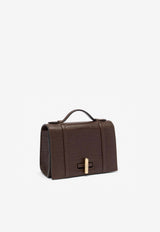 Malone Souliers Small May Croc-Embossed Leather Top Handle Bag Dark Brown MAY SMALL 7 TOBACCO/TOBACCO