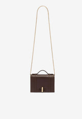 Malone Souliers Small May Croc-Embossed Leather Top Handle Bag Dark Brown MAY SMALL 7 TOBACCO/TOBACCO