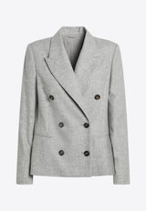 Brunello Cucinelli Double-Breasted Wool Jacket Gray MB1627414WO/R_CUCIN-C030