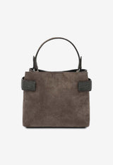 Brunello Cucinelli Small Essence Suede Handbag Brown MBDLD2499LE/R_CUCIN-C8769