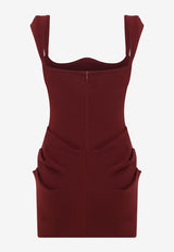 Mybestfriends Catelyn Dress Mini Dress Burgundy MBFELB410_BURGUNDY