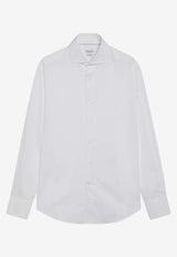 Brunello Cucinelli Long-Sleeved Buttoned Shirt White MBUC41718CO/R_CUCIN-C159