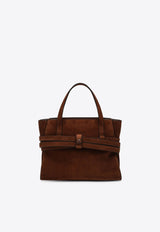 Moschino Medium Tie Me Suede Top Handle Bag Brown MC4011PP0NOF0/R_MOSCH-30A