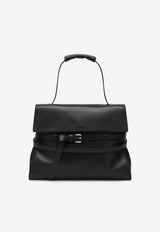 Moschino Large Tie Me Leather Shoulder Bag Black MC4162PP0NOA0/R_MOSCH-000