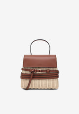 Moschino Tie Mie Raffia and Leather Top Handle Bag Beige MC4257PP0MON2/Q_MOSCH-10A