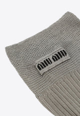 Miu Miu Silk-Blend Socks with Logo MCZ522OOO177G/R_MIU-F0031