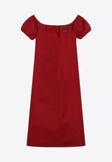 Miu Miu Off-Shoulder Mini Dress Red MF6183OOO1BMS/S_MIU-F0011
